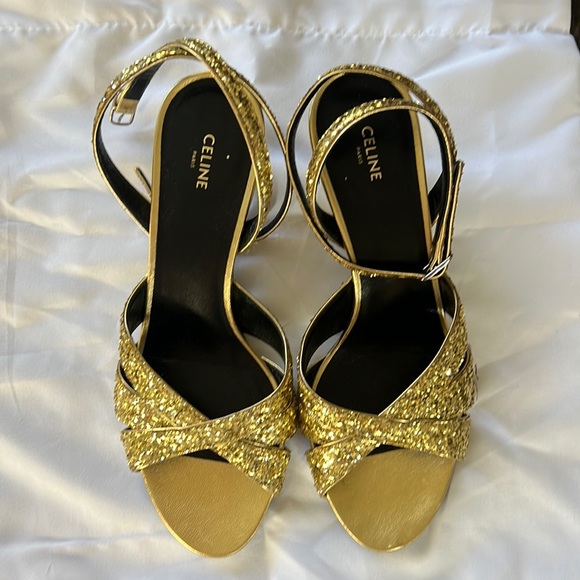 Céline Kitten Heels “Superb” Gold - 37 - Picture 1 of 8